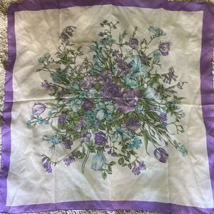 Vintage Gentex purple floral  scarf‎